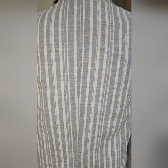ENTRO Cotton/linen Striped Blazer dove Blue. Size Small NWT - Picture 14 of 16